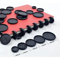 100pcs Black Mushroom Hole Notebook Binder Ring Loose-Leaf Plastic Disc Buckle 360Degree Foldable Planner Office School Supplies