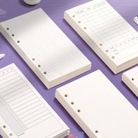 60 Sheets Blank A6 Loose Leaf Refill 6-Ring Binder Inserts for Accounting Notebook Planner, Replaceable Inner Core for Journal