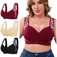 plus Size Front Closure Wireless Comfort Bra - Seamless Full Coverage Easy on off Supportive E Cup Women's Bra 1XL-7XL