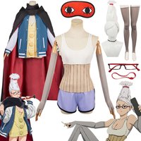 Anime Dandadan Seiko Ayase Cosplay Women Costume Girls Disguise Roleplay Wigs Outfits Vest Sockings Glasses Set Halloween Suit