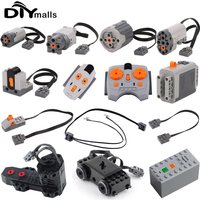 MOC Technical parts Power Functions Servo Motor Remote Control Battery Box SwitchLight Set IR Speed Remote Control Receiver toy