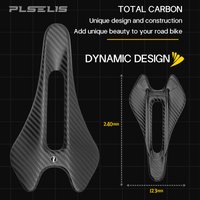 Plselis Carbon Fiber Road Bicycle Saddle 60g Hollow Breathable Ergonomic Lightweight High-Strength Seat Cushion for Cycling