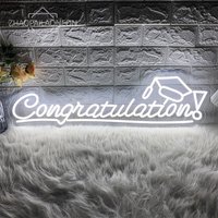 Congrats Neon Sign Wall Hanging Room Decor 2024 Doctor Master Graduation Ceremony LED Neon Lights USB Graduat Decoration Signs