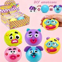 Detachable Funny Face Parts Dog Expression DIY Stress Ball Non-toxic Knead Stretch Release the Mood Classroom Fidget Calming Toy