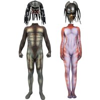 Iron Blood Warrior Predator Cosplay Tight jumpsuit Alien Hunter with latex headgear for Halloween role-playing costumes