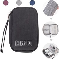 NEW Travel Organizer Bag Cable Storage Organizers Pouch Carry Case Portable Waterproof Double Layers Storage Bags For Cable Cord