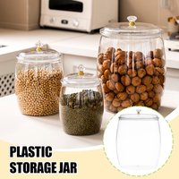 1pc Flour Grains Candy & Cookie Plastic Jar Hard And Smooth Pot With Lids Clear Airtight Food Storage Canister