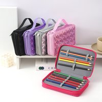 Large Capacity Double-Layer Pencil Case,Cute Laser Print Zipper Pouch Compartments,School & Office Supply Organizer,Perfect Gift