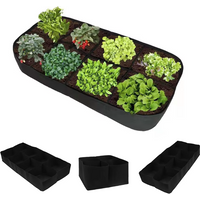 Rectangular Planting Bag Felt For Vegetables Flowers Raised Garden Bed 4/8 Pockets Multi-grid Square Plant Grow Bags
