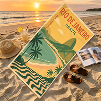 1PC Rio De Janeiro Brazil Beach Charm Bath Towel for Swimming Camping Travel Soft Quick Dry Lightweight Absorbent Towel
