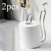 2pcs Over The Tank Toilet Tissue Paper Roll Holder Dispenser And Reserve For Bathroom Storage And Organization - Metal