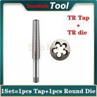 Taraud à filetage trapézoïdal HSS droit gauche et jeu de matrices TR8 TR10 TR12 TR14 TR16 TR18 TR20 tarauds à vis métriques matrices T8 T10 T12 2 pièces