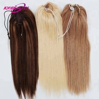 Straight Drawstring Ponytail Human Hair Extension High Quality Brazilian 100% Human Remy Hairpiece for Women Closure Ponytail