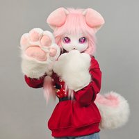 Archi Handwork Furry Fandom Fursuit Face Headbase Kigurumi Paw Palm Gloves Tail Kemono Kig Head Mask Headwear Cosplay Props