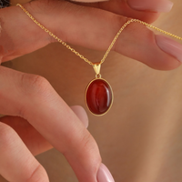 14k Gold Natural Carnelian Necklace Handmade Dainty Healing Raw Crystal Jewelry Crystal Stone Jewelry Love Pendant for Her women