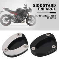 FOR Street Triple 765/675 RS Daytona Moto2 765 2007-2024 Foot Side Stand Pad Plate Kickstand Enlarger Support Extension