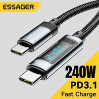 Essager 240W USB Typ C auf USB C Kabel 100W PD 3.1 Schnellladekabel für MacBook Pro Xiaomi Samsung Laptop USBC Kabel 2M
