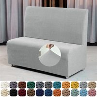 Solid Color Jacquard Sofa Cover Stretch Armless Sofa Seat Covers Non Slip Couch Slipcovers for Bar Cafe Hotel Restaurant Decor