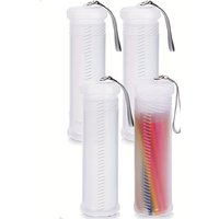 2pcs Expandable Plastic Brush Case Transparent Long Brush Holder Tube Storage Brush Organizer Pencil Watercolor Pen Container Pa