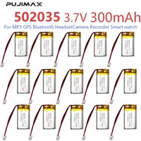 PUJIMAX 300mAh Batteries 502035 3.7V Rechargeable LiPo Battery for Insect Mouse Repeller Mite Remover GPS MP3 MP4