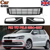 Für Volkswagen VW Polo 2014 2015 2016 2017, Frontstoßstange, unterer Mittelgrill mit Nebelgrill, Netz, Nebelscheinwerfer, Lüftungsgitterabdeckung