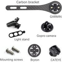 NEW Carbon Fiber Bicycle Road Bike Cycling MTB Computer Stopwatch Speedometer Mount Holder For Garmin Cateye Bryton Gopro