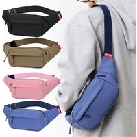Men's and Women's Universal Models Waist Bag Fashion Crossbody Bags Sports Cell Phone Bags Solid Color Large Capacity Chest Bag