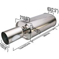 High Flow exhaust muffler 2.5 inch to 4 inch sport car Muffler Exhaust Pipe Stainless Steel