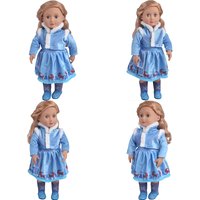 18 inch doll girl blue elk suit thick furry top and long skirt doll princess skirt snow day elk clothing doll clothing accessori