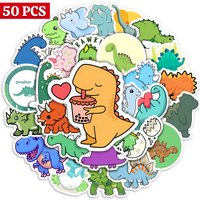 Cute Lovely dinosaur Stickers Kawaii Animal Self-Adhesive Decals for Laptop Scrapbook Luggage Refrigerator Notebook Child Toys