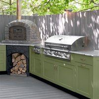 Customized Waterproof BBQ Grill Kitchen Stainless Steel Modular Outdoor Kitchen Island with Sink Cabinet