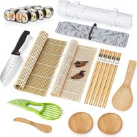 Sushi Making Set With Various Styles Of Bamboo Sushi Mats, Bazooka Chopsticks, Sushi Molds, Bamboo Wooden Spoons, Kitchen Tools