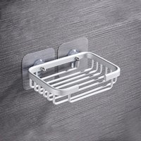 NO Drilling Soap Dish Storage Rack Bathroom Soap Holder Metal Strong Soap Dish Holder Bathroom Shower Bath Net Drain Case Tray