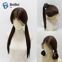 360 Black Brown Wigs for Women 26 Inch Long Straight Full Synthetic Lace Wig with High-temperature Fibers for Cosplay Peluca