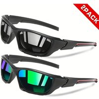 AliExpress 2pcs Advanced Cool Fantasy Polarized Surround Fashion Sunglasses,Men's and Women's Outdoor Sports,Cycling,Fishing,Hiking,Golf