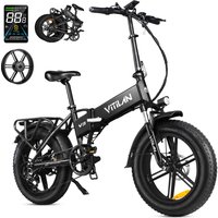 AliExpress NONE VITILAN V3 2.0 750W Folding E-Mountain bike E-bike For Adults 48V13AH 20 inch Fat Tire Off Road Electric Bike