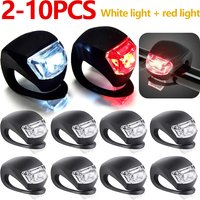 2-10pcs LED Silicone Bicycle Front Rear Light Set 3 Modes Waterproof MTB Mountain Road Bike Cycling Headlight Tail Warning Lamp