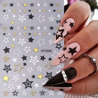 2PCS Hollow star nail stickers, easy to apply for nail decoration DIY、 Gifts, parties, and wedding makeup and styling