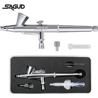 SAGUD Airbrush Model SD-135 0.2mm Multipurpose Dual-Action Gravity Feed Airbrush Set Kit for Illustration Beauty Cake Decoration