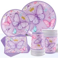 Butterfly Birthday Party Decoration Butterfly Party Disposable Tableware Paper Cup Plate Birthday Party