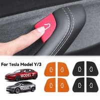 For Tesla Model 3 Model Y Car Open Door Button Stickers Armrest Window Lift Button Switch Frame Stickers Interior Accessories