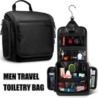 Travel Toiletry Bag for Men & Women Large Hanging Toiletry Organizer Waterproof Hygiene Bag with Metal Swivel Hook for Toiletry