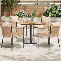 Outdoor Furniture Set for 2, Outdoor Dining Set Patio Chairs 2 Piece, Rattan Wicker Patio Furniture Chairs with Cushions
