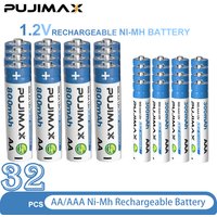 PUJIMAX 1.2V AA AAA Ni-MH Rechargeable Batteries AA 800mAh AAA 300mAh Battery for Garden Solar Lamp LED Flashlight Lantern Torch