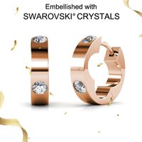 Daisini Women Hoop Earring with Swarovski Crystal 925 Sterling Silver 18k White Gold Plated Fine Jewelry Gift Party Personalized