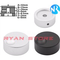 2PCS Aluminum Solid-core Knob Cap Size 32*13mm 13X32MM The Inner Iole Is 6mm In Diameter Potentiometer Encoder Band Switch Kno