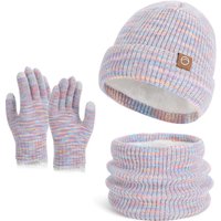 AliExpress KINIJA Women's Knitted Hat Beanie Cap Winter Coldproof Hat Scarf Gloves Sets Outdoor Warm Windproof Hat Fit Skiing Cycling Sets