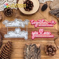 Original Lovely Valentines Day Layers Titles Words Metal Cutting Dies Scrapbooking Decorative Embossing