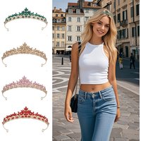 European Style Marquise Zircon Bridal Crown – Minimalist Tiara Headpiece with Alloy & Rhinestones for Wedding Gown & Banquet Hai