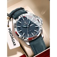 POEDAGAR Original Men Watch Luxury Waterproof Luminous Date Week Watch For Man Quartz Leather Fashion Men's Watches Reloj Hombre